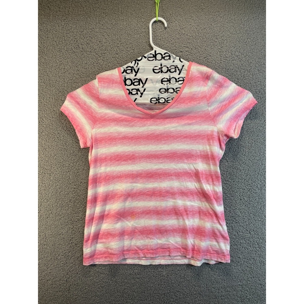 Sonoma Lifestlye Everyday Tee short sleeve Pink and White Size PL‎